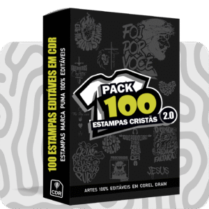 01 Pack 100 Artes Estampas Cristãs pra Camisas