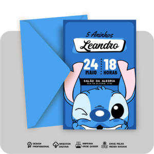 Arte Convite 003 - STITCH AZUL